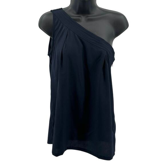 Banana Republic Blouse WMNS S Sleeveless One Shoulder Sheer Lightweight Tank-Top - Picture 1 of 8